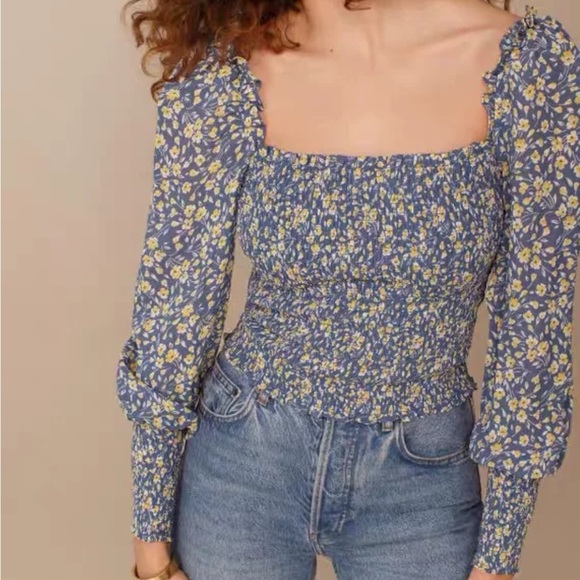 Reformation Blue Pinto Top - Picture 3 of 4